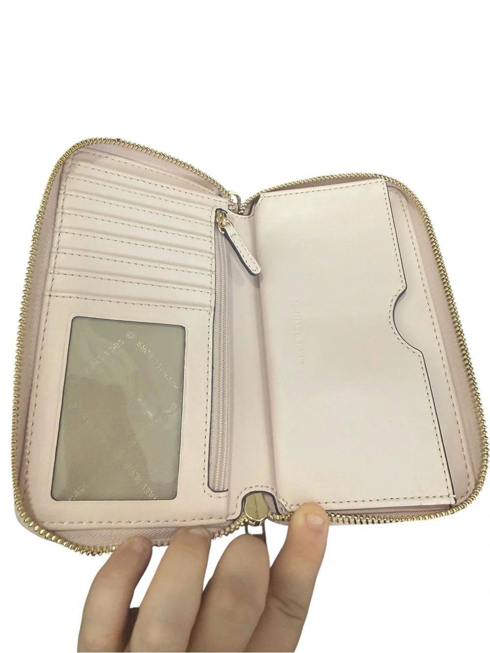 Michael Kors Blush Leather Zip Wallet